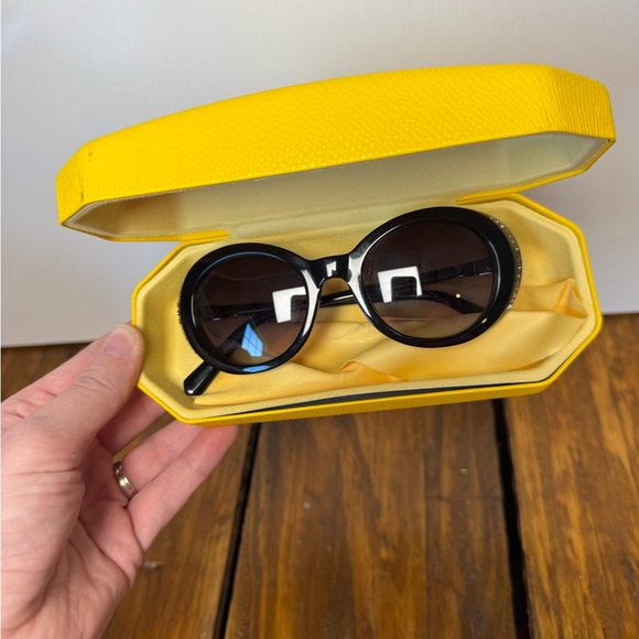 Swarovski Accessories - Swarovski Black Sunglasses with‎ Yellow Case